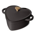 Beautiful 2qt Cast Iron Heart Dutch Oven, Black Sesame by Drew Barrymore