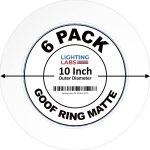 Lighting Labs 6 Pack Matte White Goof Trim Ring for 10" inch Recessed Can Lighting Down Light, Outer Diameter 10 Inches, Inner Diameter 6.2 Inches
