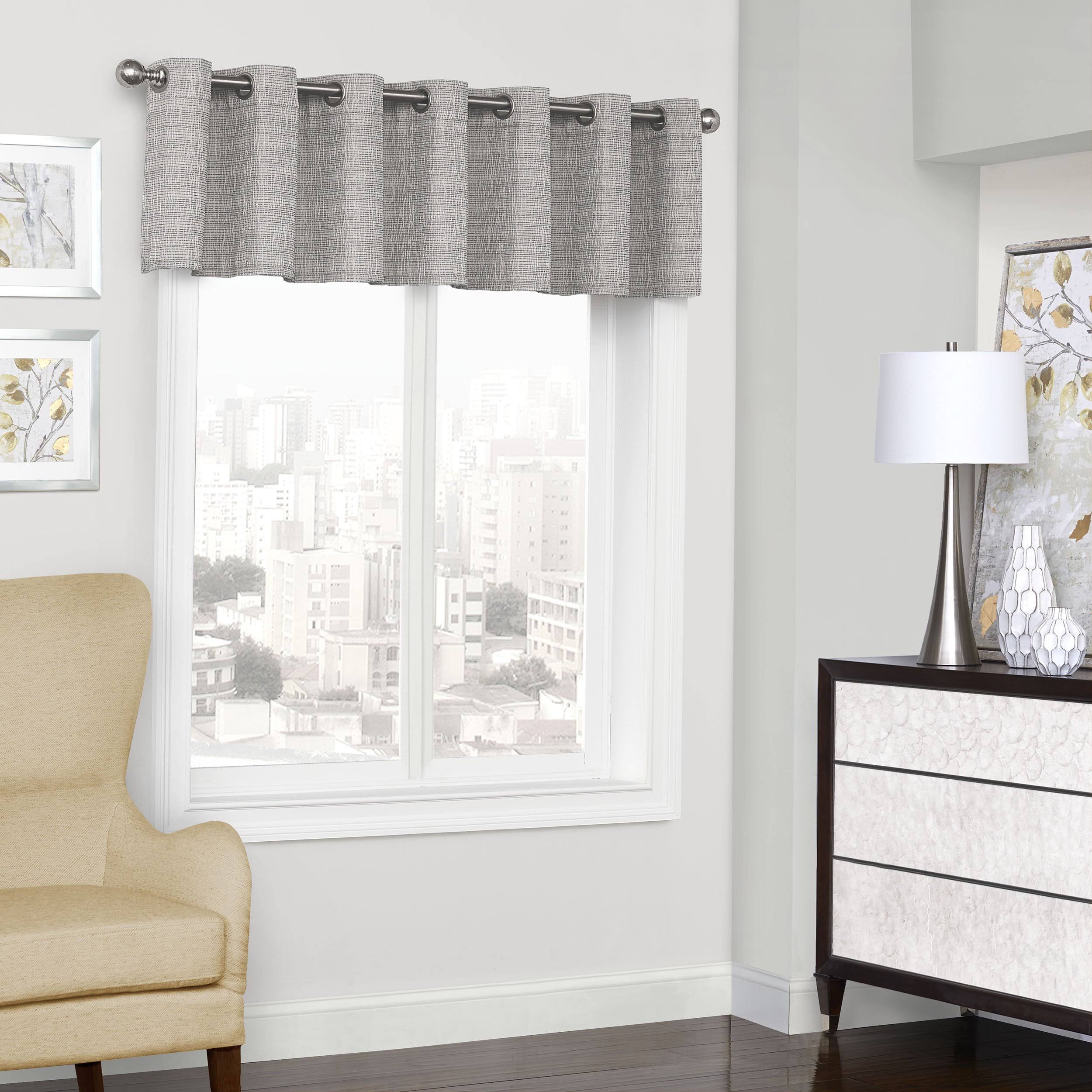 079e3c269a4973dc79ef3f8187cd4ad62759cb078c6cb89e4c22ff2205ebe6c1.jpg Eclipse Grey Trevi Blackout Grommet Window Valance - Image 1