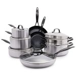 Venice Pro Noir Tri-Ply Stainless Steel Healthy Ceramic Nonstick 13 Piece Cookware Pots and Pans Set