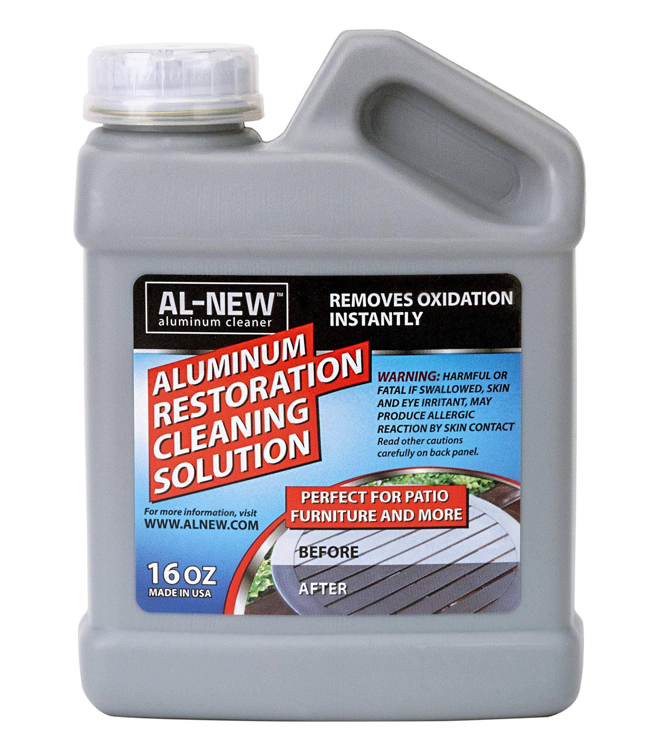 07a8a5f71ffe48d9adafa2b67bf74653fde1426fc292cfa320518176fe86933b.jpg AL-NEW Aluminum Restoration Cleaning Solution | Clean & Restore Patio Furniture Stainless Steel and More (16 oz.) - Image 1