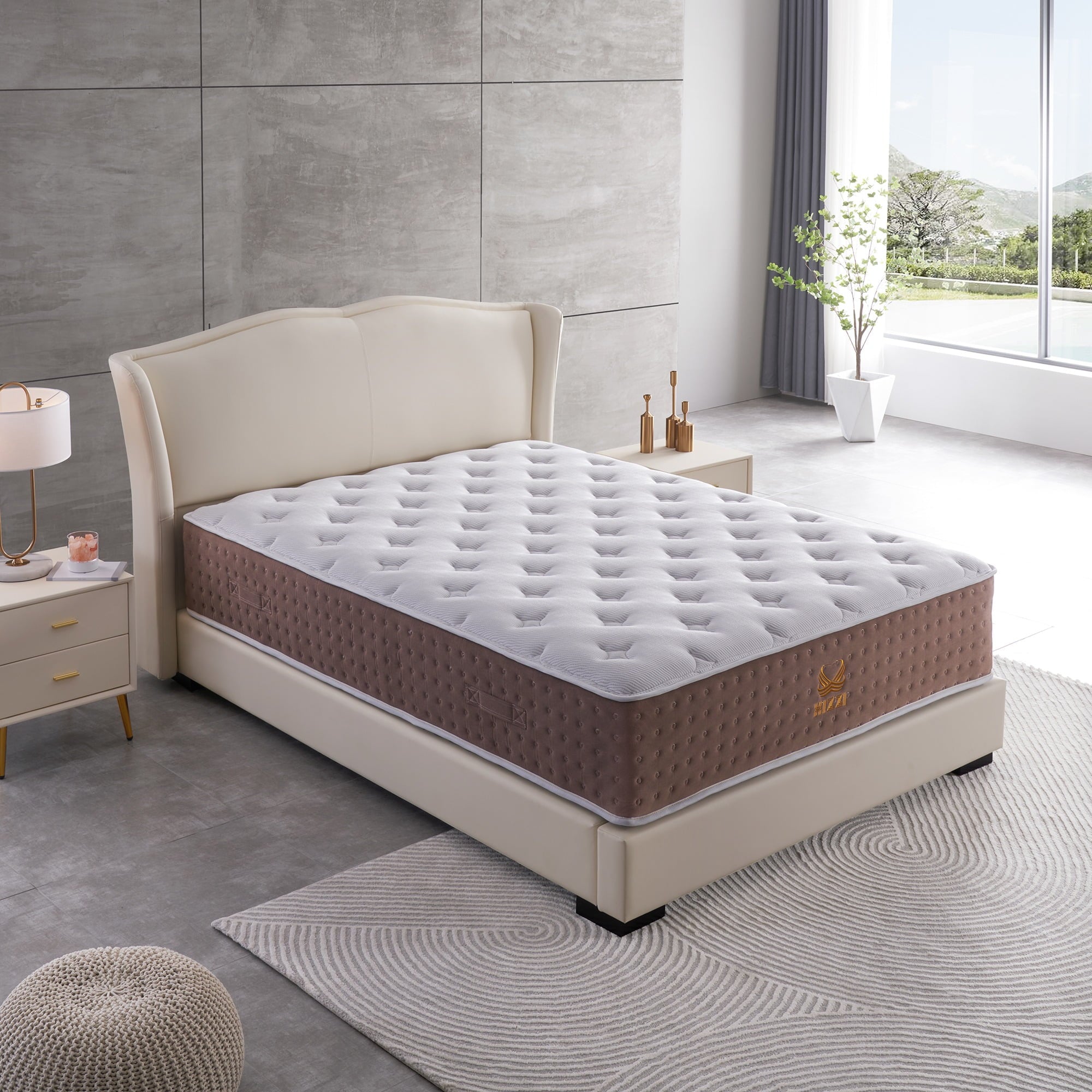 07e2cddddd0ed9dcb08ebc8e9fa90b23f4d4d9bb7583e498ab976c82bd9dd0f7.jpg 14 inch Queen Mattress Cooling-Gel Memory Foam & Spring Hybrid Mattress in a Box Medium Firmness Bed Mattress for Pressure Relief - Image 1