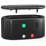 XL 129 Gal Oval Ice Bath Tub with Cover, Portable Inflatable Cold Plunge Tub with Backpack & Pump, Water Chiller Compatible for Cold Therapy