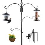 Highpro Bird Feeding Station Feeder Pole - Multi Hook 63 Inches Bird Feeder Stand for Watching Attracting Wild Bird Outdoor Hanging Pole