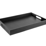 Home Redefined Beautiful Modern Elegant 18x12 Rectangle Classic Black Faux Leather Decorative Ottoman Coffee Table Perfume Livin