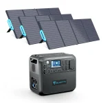 Bluetti Portable Solar Generator with 3 PV200 200W Solar Panels Included, AC200MAX 2048wh Power Station, LiFePO4 Battery Pack Expandable to 8192wh for Home Use, Trip, Emergency