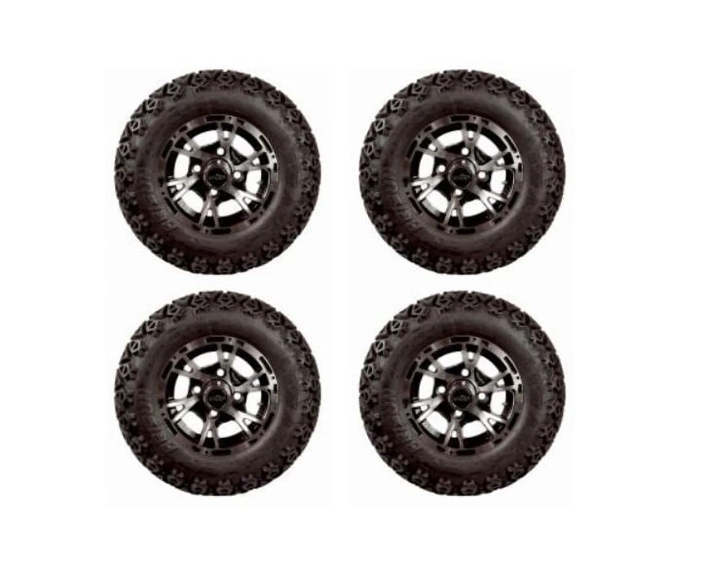 080b4c51cdb553b0b67c4fbc54a8706d38d9b18353e0393922cc7ce0ab4986d7.webp 10" Flash Wheels & 22x11 - 10 All-Terrain Golf Cart Tires - Set of 4 - Image 1