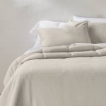 King Heavyweight Linen Blend Comforter & Sham Set Natural - Casaluna