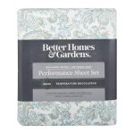 Better Homes & Gardens 400 TC Hygro Cotton Pillowcases, King, Aqua Paisley, 2 Piece, Size: King Pillowcase