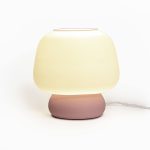 Mushroom 10" Modern Classic Plant-Based PLA 3D Printed Dimmable LED Table Lamp, White/Light