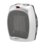 Basics 1500W Ceramic Personal Heater with Adjustable Thermostat, Silver