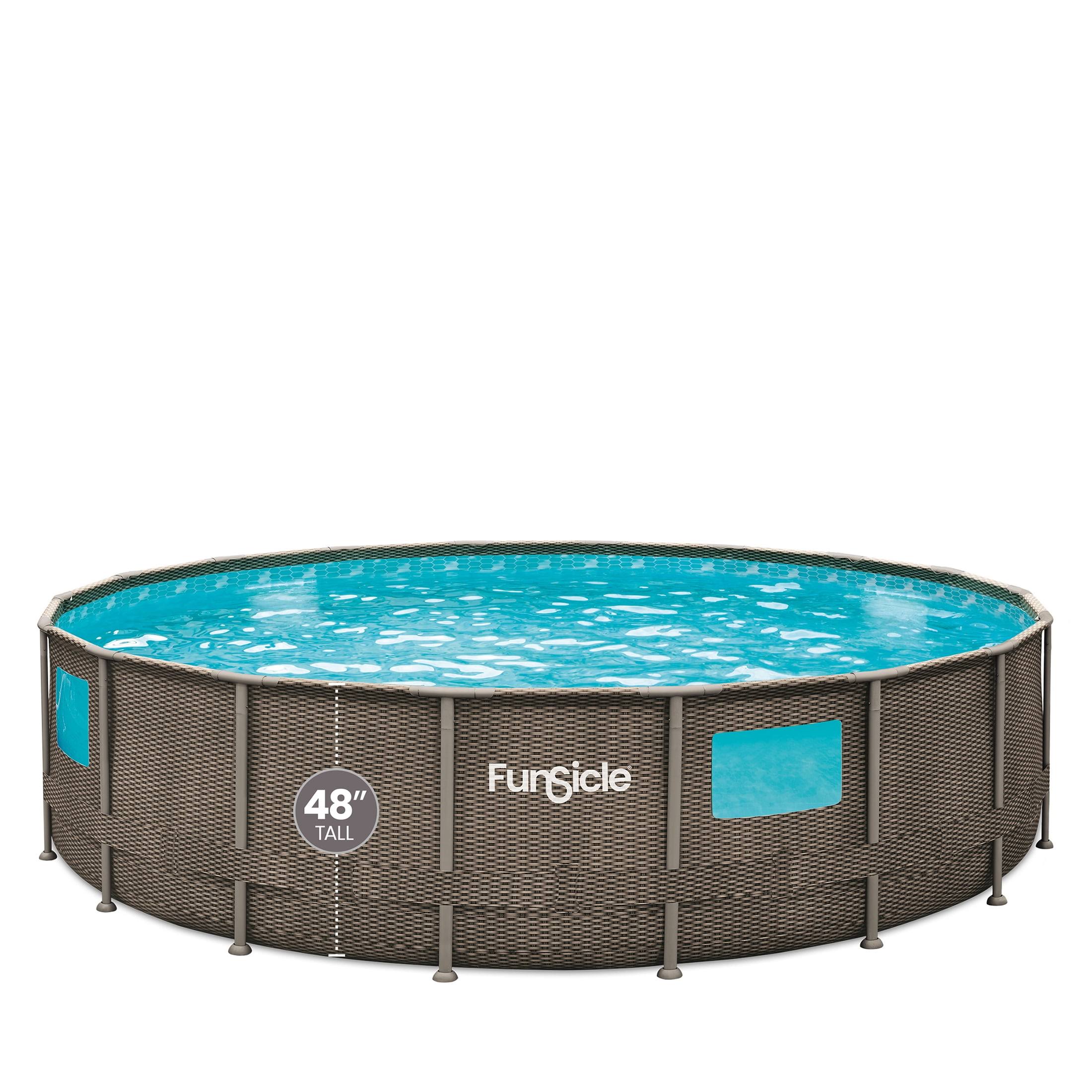 08b387b7455724a719305bcf071dd0d3b95dd041904e89e21db0a5b70d7b153d.jpg Funsicle 18 ft Crystal Vue Oasis Designer Pool, Round Above Ground Frame Swimming Pool, Age 6 & Up, Size: One Size - Image 1