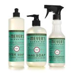 Mrs. Meyer's Kitchen Essentials Set, Includes: Hand Soap, Dish Soap, and All Purpose Cleaner, Basil, 3 Count Pack
