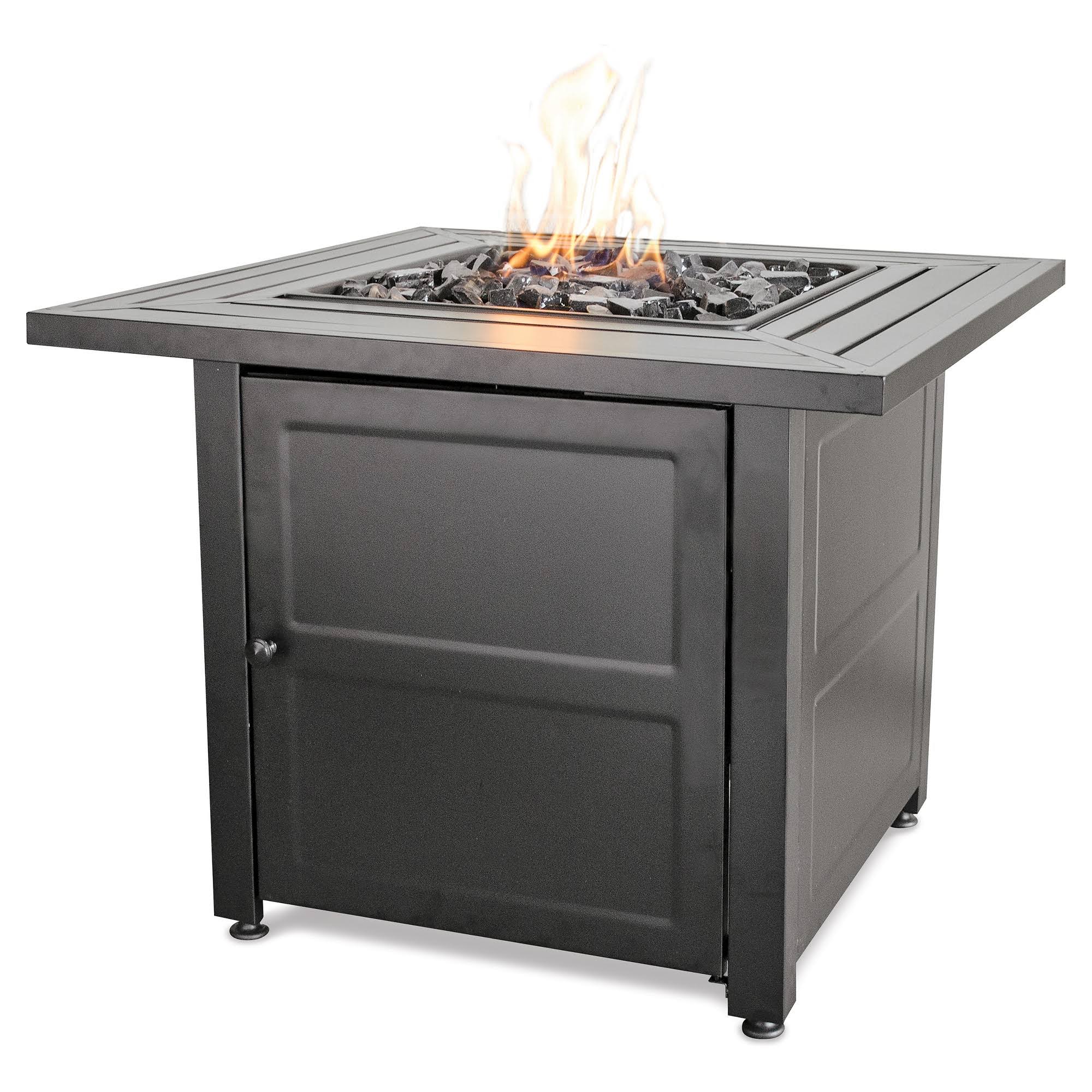 08cb1b9959ec93c0a8d8001aa0c6a71e907244d321cd22c800d2238c495569ae.jpg Uniflame Endless Summer Steel Mantel 30 in. Fire Table, Grey - Image 1
