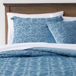 7pc Full Clipped Jacquard Comforter & Sheet Set Blue - Threshold