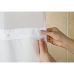 Hookless Rbh14bs01 Polyester with Peva Snap-In Shower Curtain Liner, White
