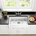Allen + Roth Farmhouse Apron Front 30-in x 18-in White Fireclay Single Bowl Kitchen Sink Stainless Steel | MC-20404R