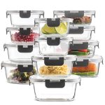 24 - Piece Superior Glass Food Storage Containers Set - Newly Innovated Hinged BPA - Free Locking Lids