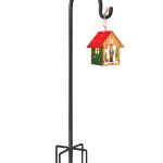 Derkniel Shepherd Hook 75 inch Tall Heavy-Duty Metal Garden Hanging Pole Stake for Bird Feeder Pole Plant Baskets, Black (1 Pack)