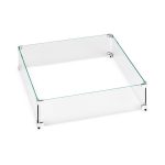 American Fireglass Fire Pit Glass Wind Guard, Square, 29.5x29.5"