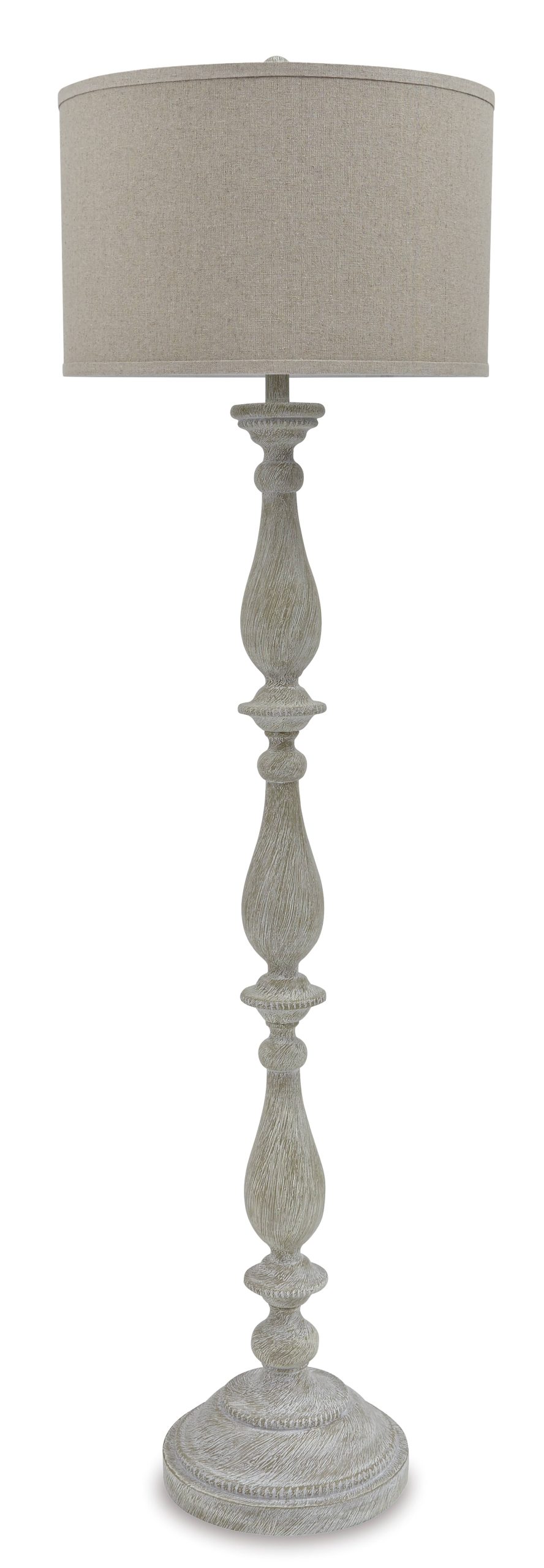 098371d31ac64fc9abb7a18cc10cfdd278b7d61c63d91299d721a93090dd0091.jpg Ashley Bernadate Whitewash Poly Floor Lamp - Image 1