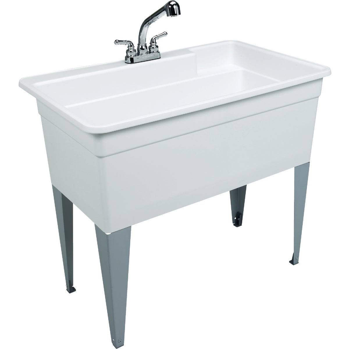09841446034d5d70322bcb4e95bf08f1ab7ac331c04bf019d1c8530a8145ce6f.jpg Bigtub Utilatub 36-Gallon Floor-Mount Combo Utility Tub. 34 X 40 X 24 In.. White-Instock - Image 1
