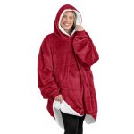 Bare Home | Sherpa Wearable Blanket Adult / Red