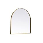 Savina Arch Metal Wall Mirror Finish: Brass, Size: 30" x 30"