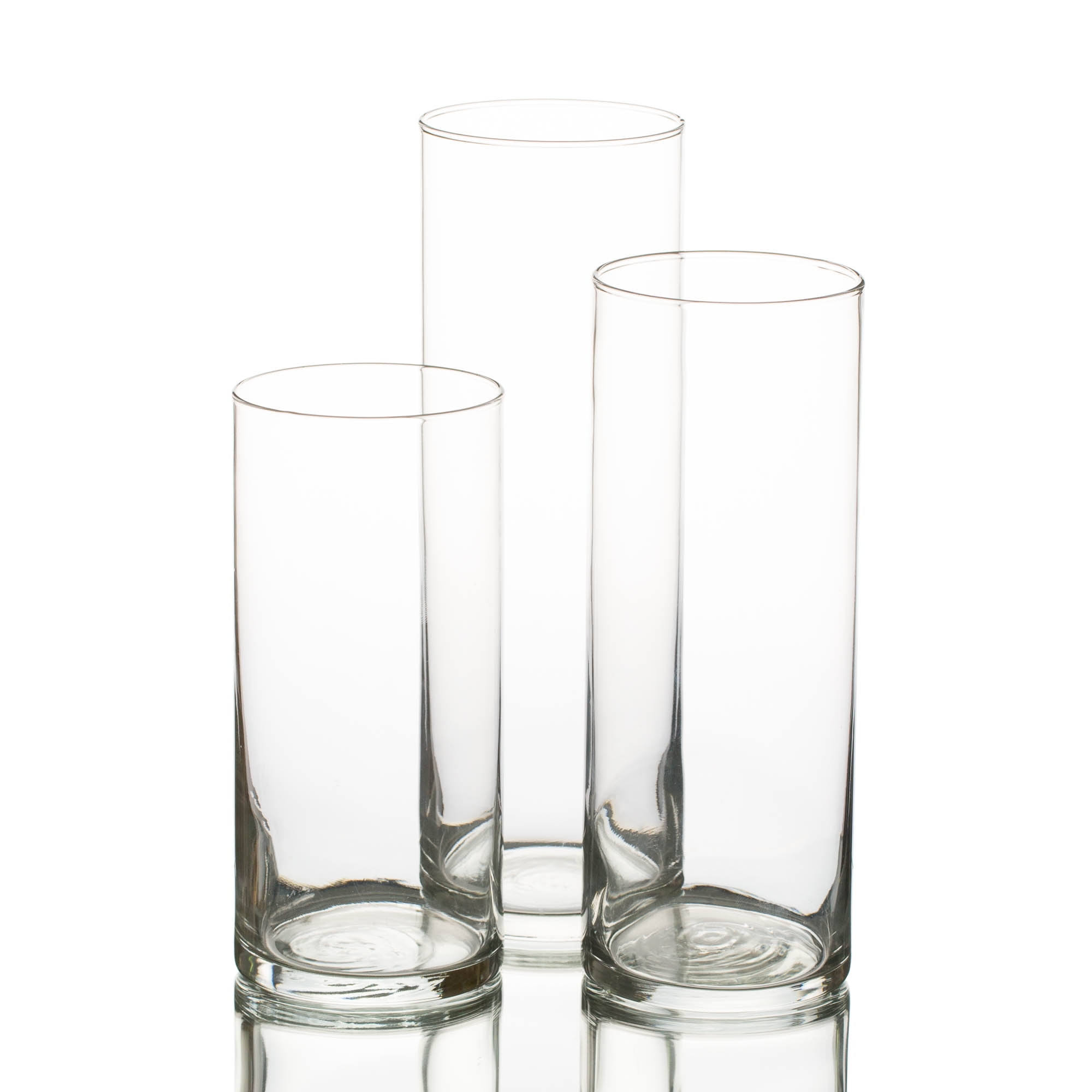 09deef6f3e83ff0e0fa16da9b6e185d4a910f65ac6d3f74f55010e6b8a4314ab.jpg Eastland Cylinder Vases Set of 3, Clear - Image 1