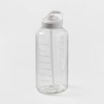 Room Essentials Plastic Tracker Water Bottle - White - 64 oz