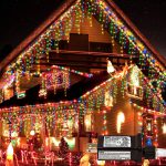 oopswow Christmas Lights Outdoor Icicle Lights 300led 33ft 8 Modes, Connectable Hanging Fairy String Lights with 30V UL Plug in for Valentine