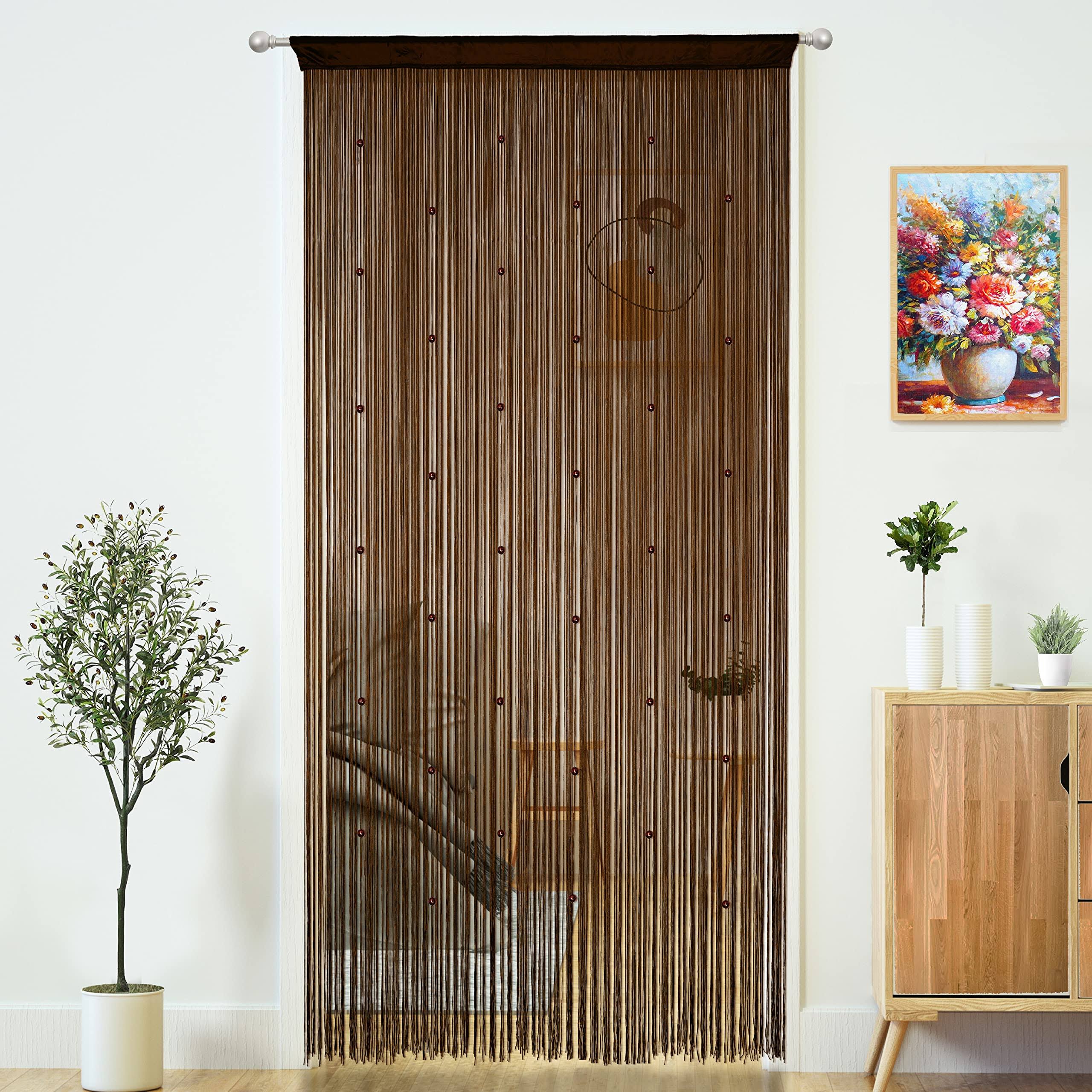 0a48cb21dcc943c1080b1c893c66fdf7cda88343cc1c09d7444e44a9602591e8.jpg YaoYue Beaded Curtain Door String Curtains for Doorways Tassels Beads Hanging Fringe Hippie Room Divider Window Hallway Entrance Wall Closet Bedroom - Image 1