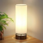 Seaside Village Touch Control Table Lamp Bedside Minimalist Desk Lamp Modern Accent Lamp Dimmable Touch Light with Cylinder Lamp