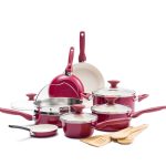 GreenPan - Rio Ceramic Non-Stick 16-Piece Cookware Set - Red