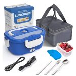 Cocobela Electric Lunch Box Food Heater 2-in-1 Portable Food Warmer Lunch Box for Car & Home Leak Proof, 2 Compartments, Removable 304 Stainless Steel
