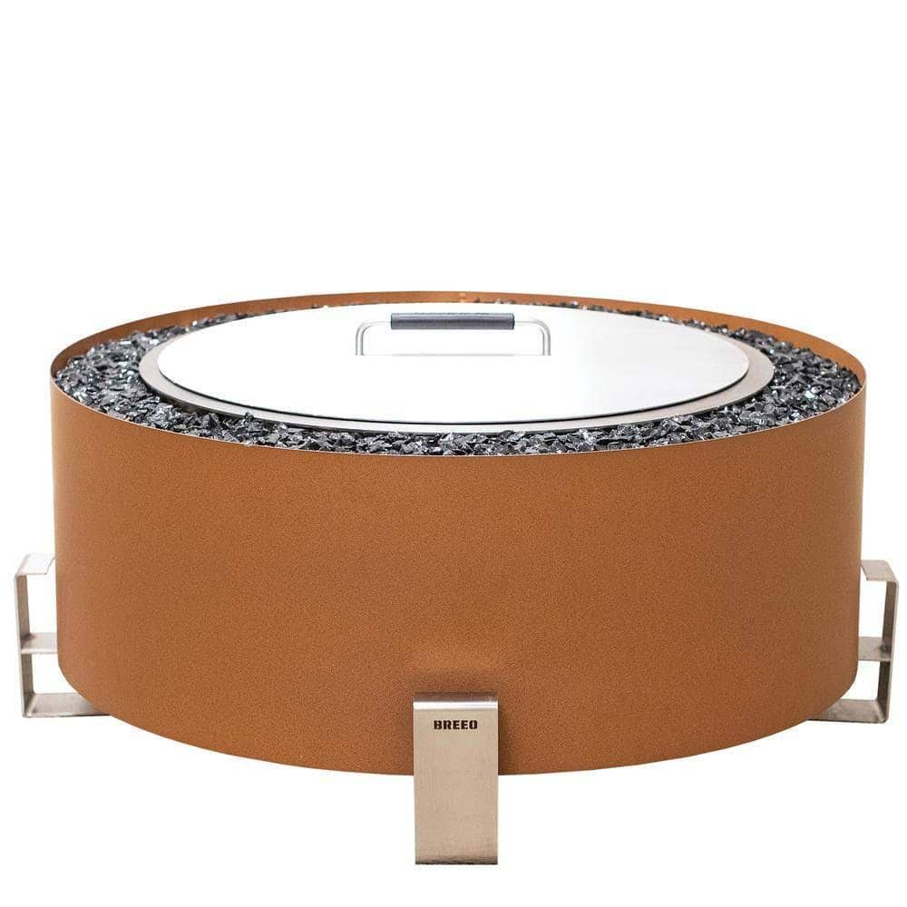 0a75d06c13803aafc825152dafcc0786bb96d0a1a01a2180e858ad159c48fc91.jpg Breeo Luxeve Earth Rust with Amber Brown Glass Outdoor Smokeless Fire Pit - Image 1