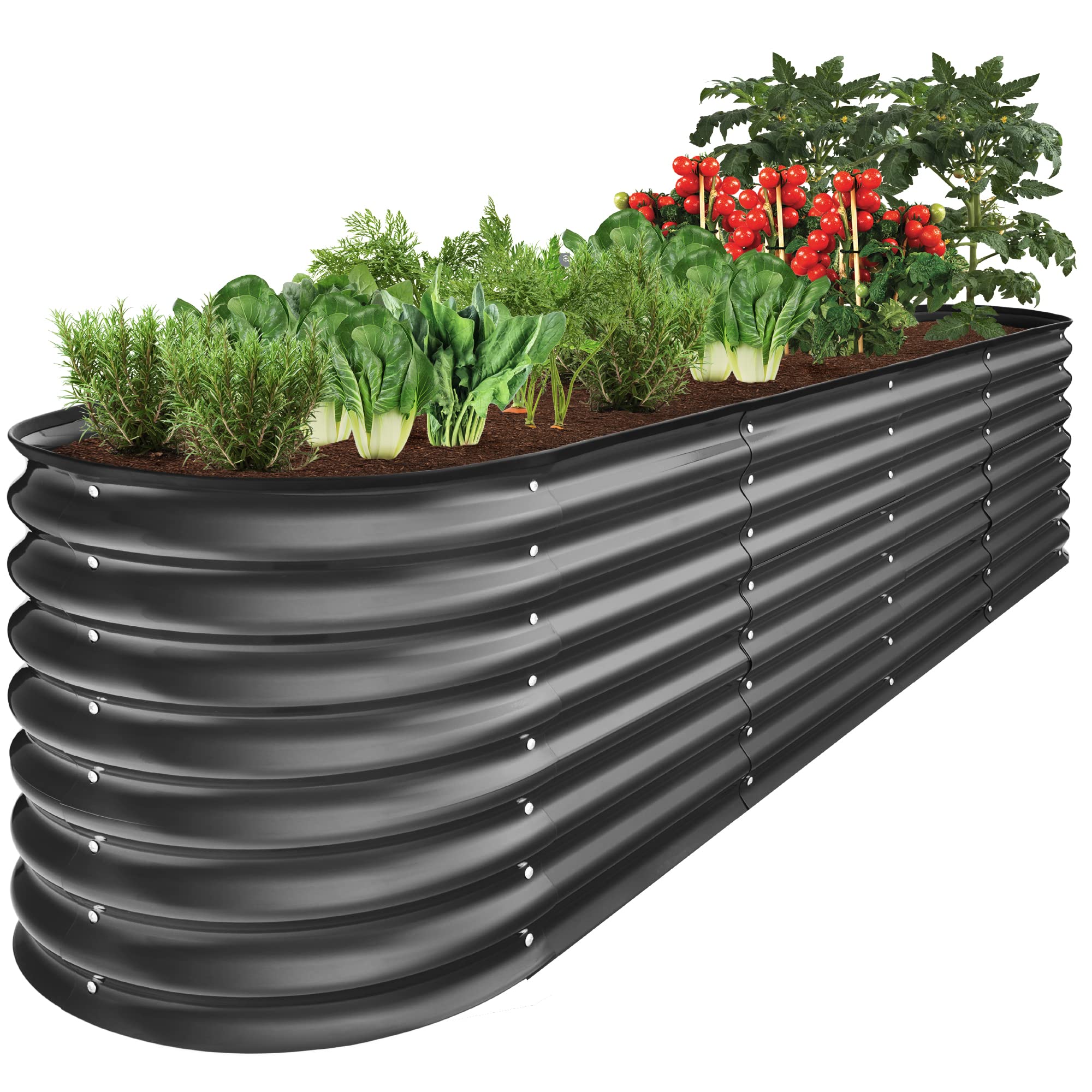 0a84345020748bc61610cec2a240dac7b9a472af61b8b132fe173696a6bf8010.jpg Best Choice Products 8x2x2ft Metal Raised Garden Bed - Image 1
