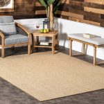 nuLOOM Nakia Transitional Natural 6 ft. 7 in. x 9 ft. Indoor/Outdoor Area Rug