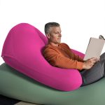Yogibo Support Pro U Shaped Reading Back Support Lounge Pillow with Arm Rests for Adults, Soft Microbead Filling, ??Large-Sized with Elevated Chair