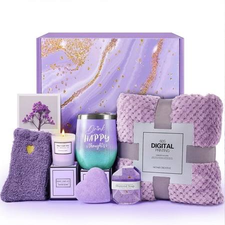 0ab49ec6ea9ca28a1da72f74b706267c64a2c8ebda199e72503a403d9fcc8fd5.jpg Birthday Gifts for Women, Get Well Soon Gifts, Relaxing Spa Care Package with Luxury Flannel Blanket - Valentines, Mothers Day, Christmas Gifts for - Image 1