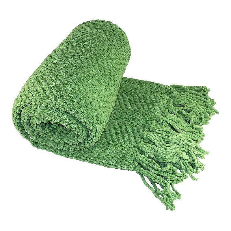 0ad7bdc2be82a8c609570a79a27b6cb7bf145bae7f6b0fb9c58d4457feb94141.jpg Boon Throw & Blanket Tweed Knitted Throw Blanket, Green Eyes - Image 1