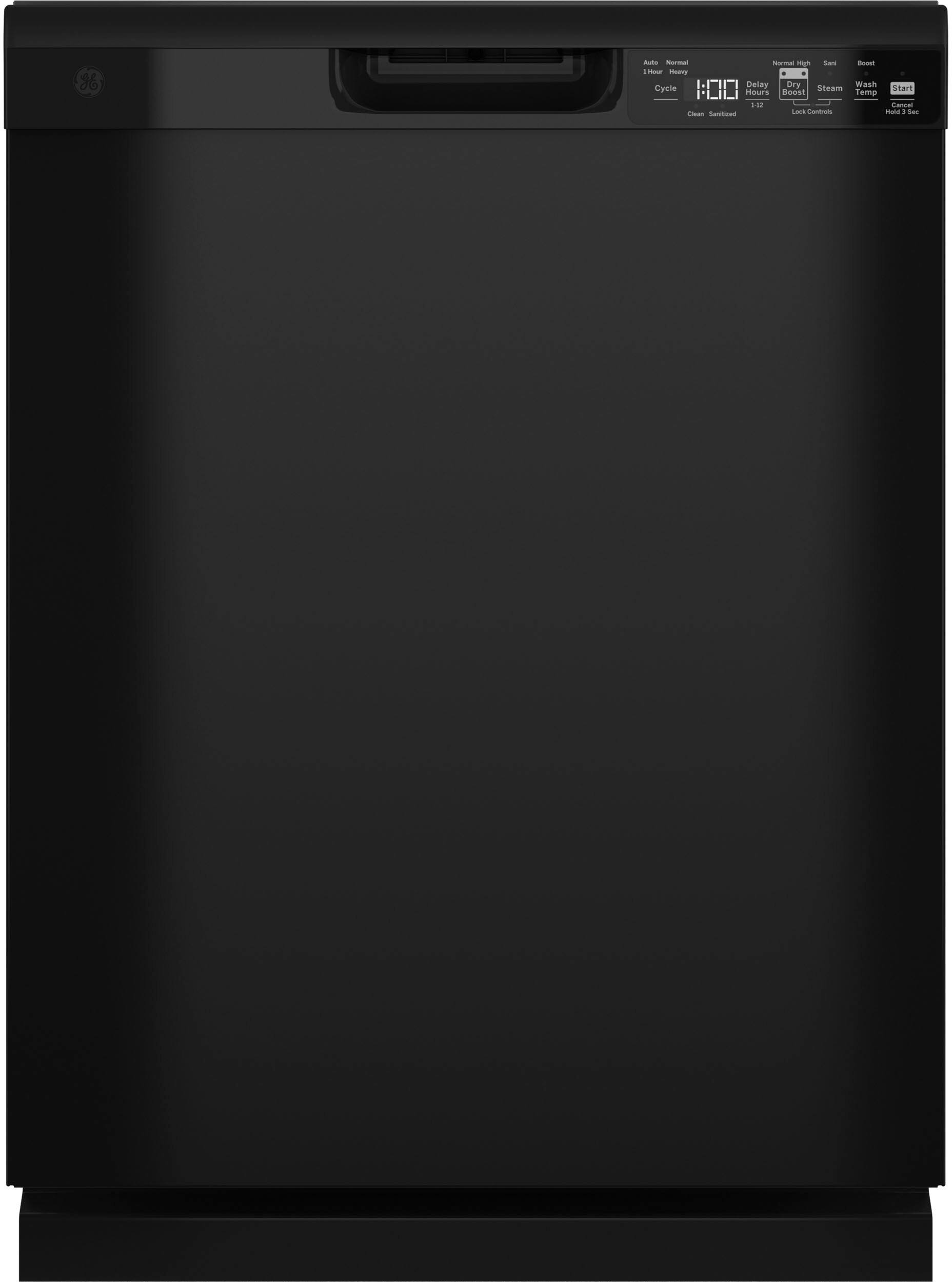 0ae1b5977ae7ea382f011d8f105e4c8befe70095b40a5bf96e5609355b9580e0.jpg GE Front Control with Plastic Interior Dishwasher with Sanitize Cycle & Dry Boost Black - Image 1