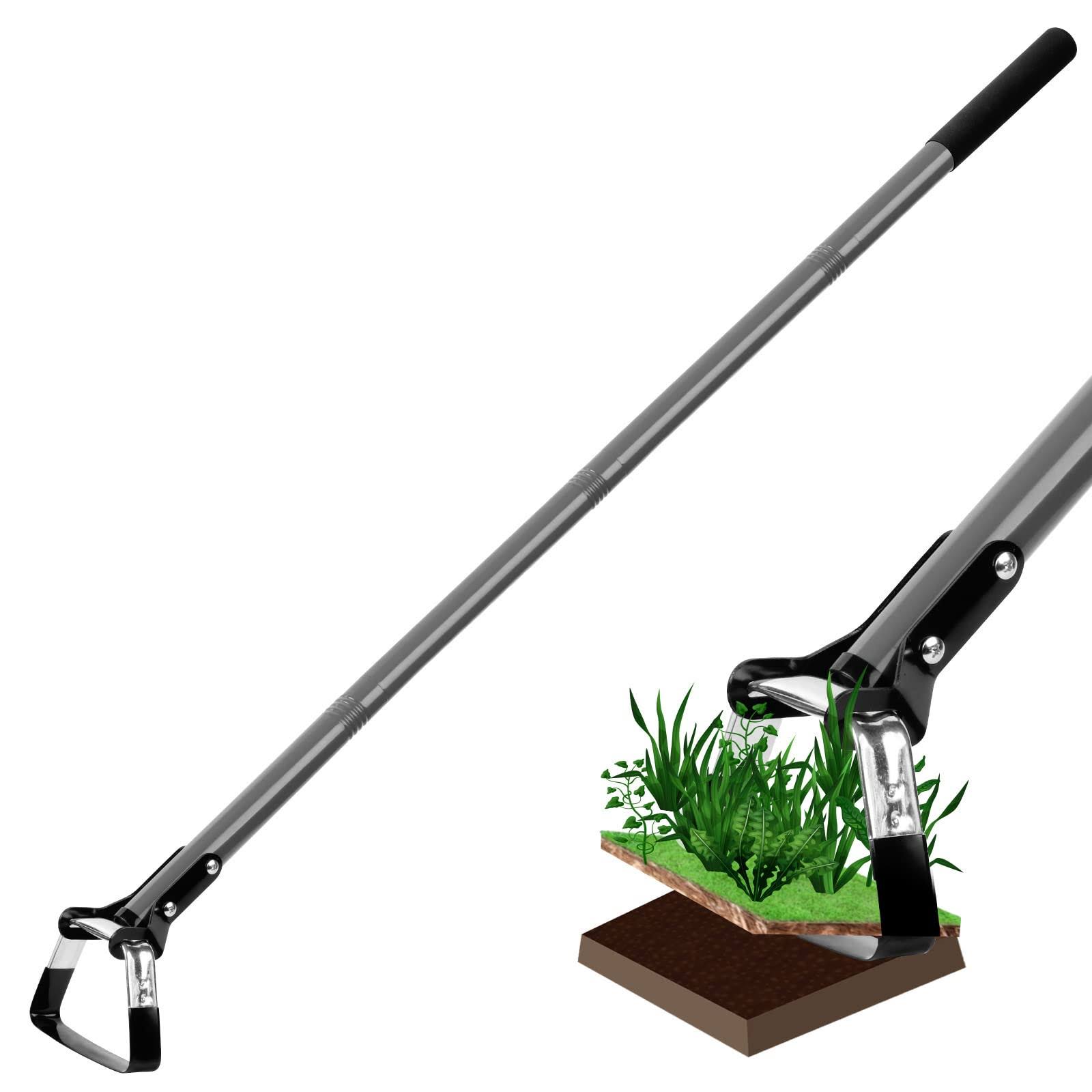 0aee41586f6a9632c38663be460a108369a32df5a6ce733a78e07f7d7a022e0b.jpg Walensee Action Hoe for Weeding Stirrup Hoe Tools for Garden Hula-Ho with Adjustable 56 inch Scuffle Loop Hoe Gardening Weeder Cultivator, Sharp - Image 1