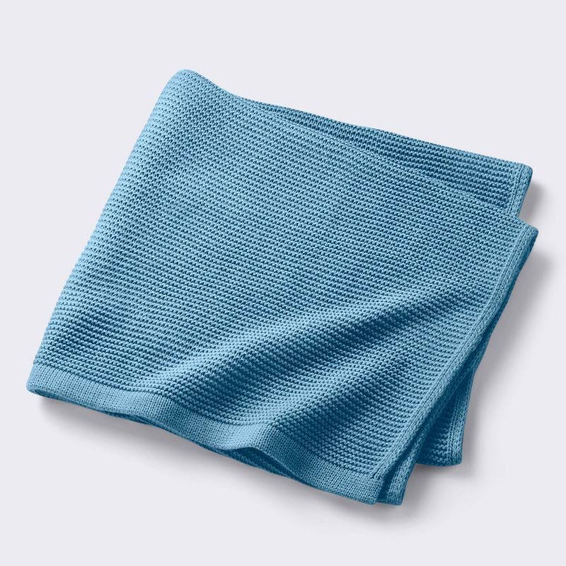 0b1d5f58175ac052dfcab87827720db4290e6528418775960801965f358d625d.jpg Knit Baby Blanket - Blue - Cloud Island - Image 1