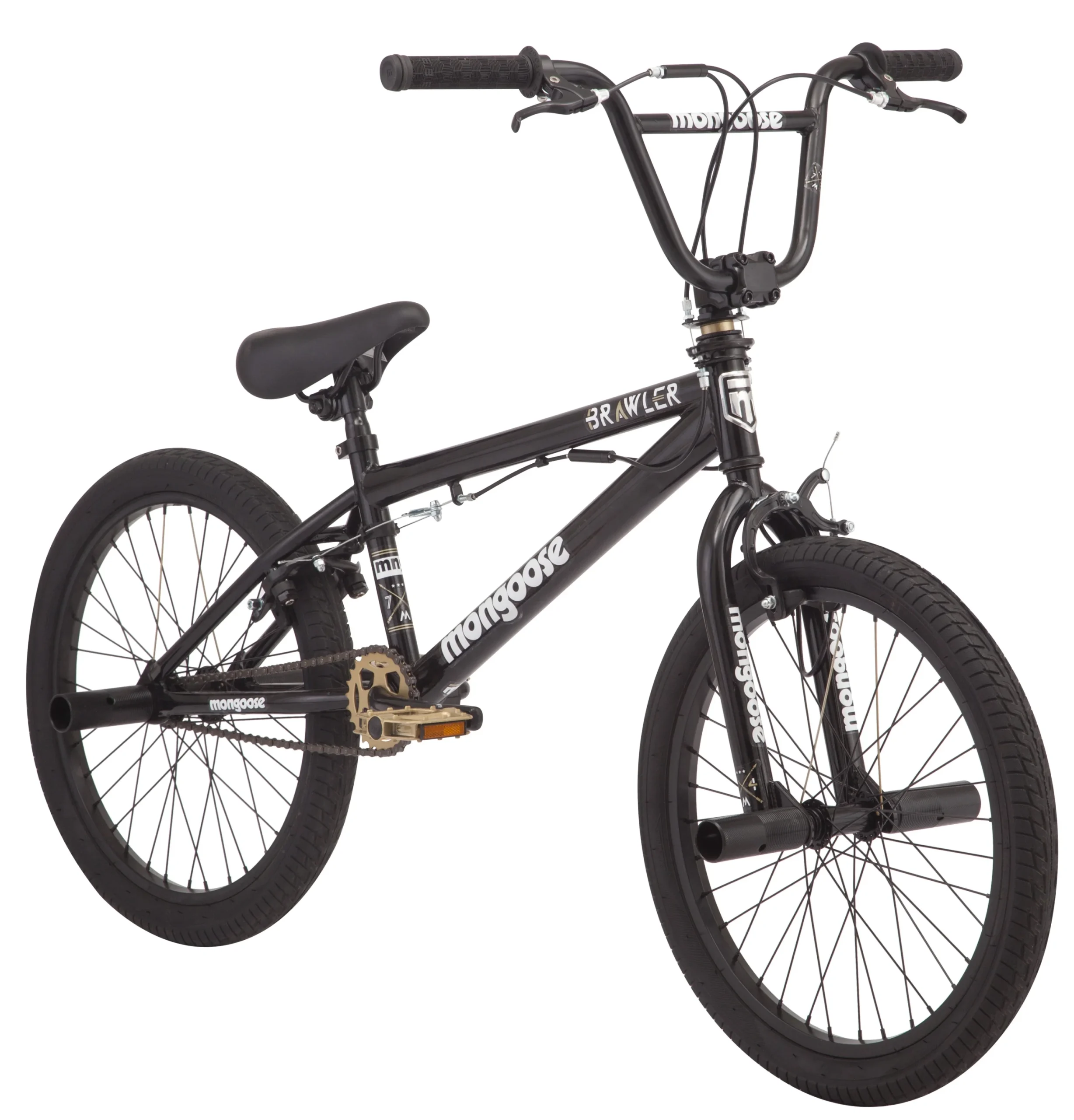0b378044dcffdab915fe1d4419d7094cf7df5aa3b313a318e89cfb80a51b2526.webp BRAWLER Boys' Freestyle BMX Bike, 20" Wheels, Black - Image 1