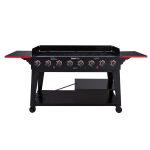 Royal Gourmet GB8003 8-Burner Event Propane GAS Grill with 2 Folding Side Tables in Black