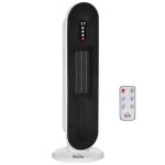 HOMCOM 25 inch Portable Freestanding Ceramic Heater Oscillating Tower 1500w/1000w, Black