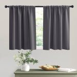 RYB Home Short Curtains Gray Half Window Curtains for Bedroom, Privacy Curtain Tiers for Windows, Energy Saving Curtain Tiers for Bathroom Shades, Wid