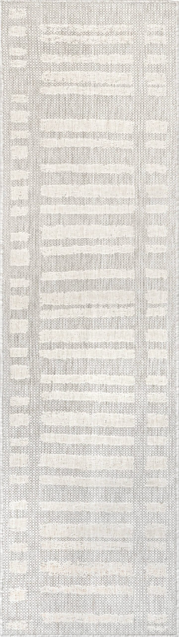 0b87ed9a77b10e12388834210d0ca75014dfb74e47f947086e2fd886ceb1f648.jpg 2'x8' Marin Contemporary Indoor/Outdoor Area Rug Gray - nuLOOM - Image 1