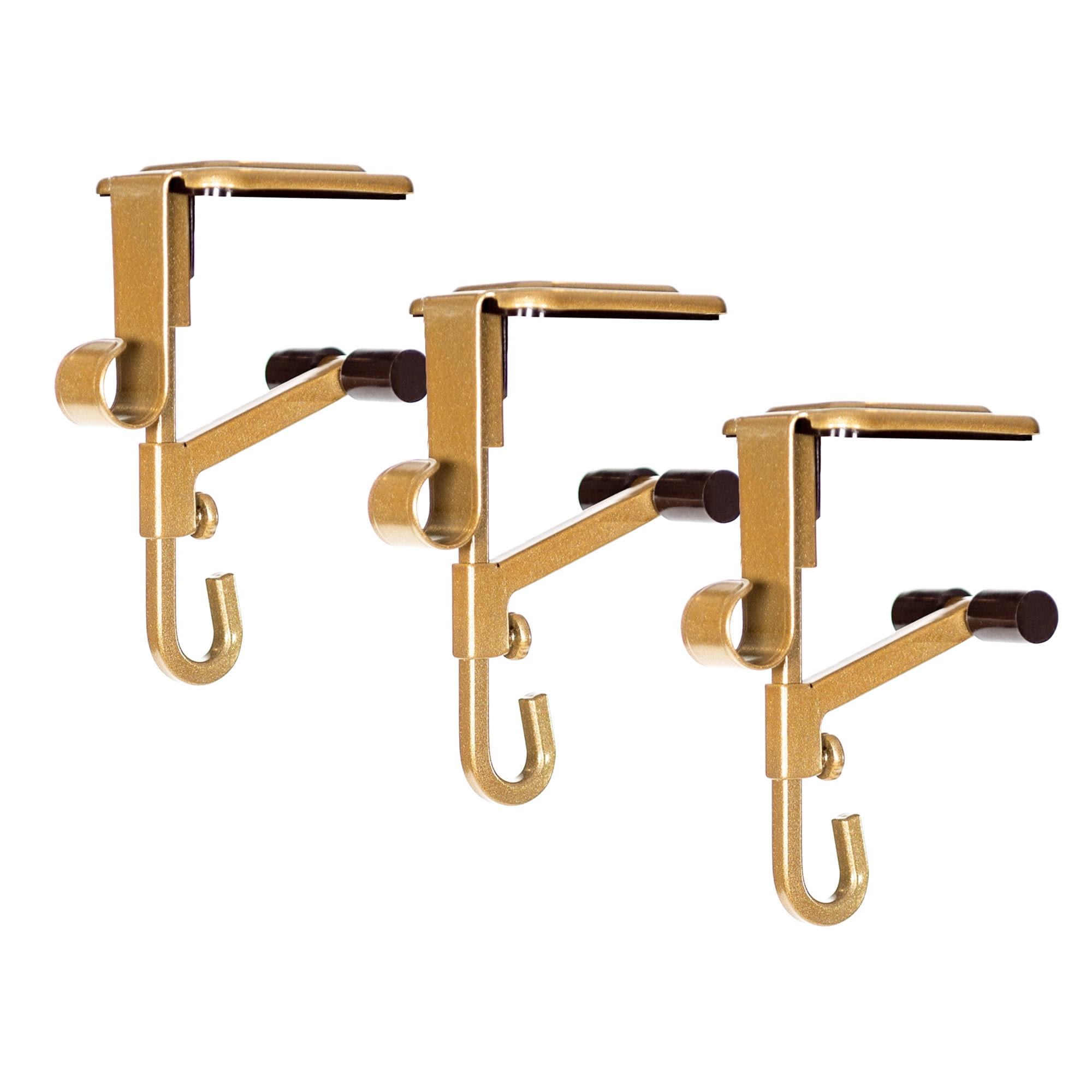 0baf9f31e347c1fca3badb38931e45d62dfe65c9946e429c88faadd5f50a2e5b.jpg Village Lighting Company Gold Mantle Garland and Stocking Holder (3-pack) - Image 1